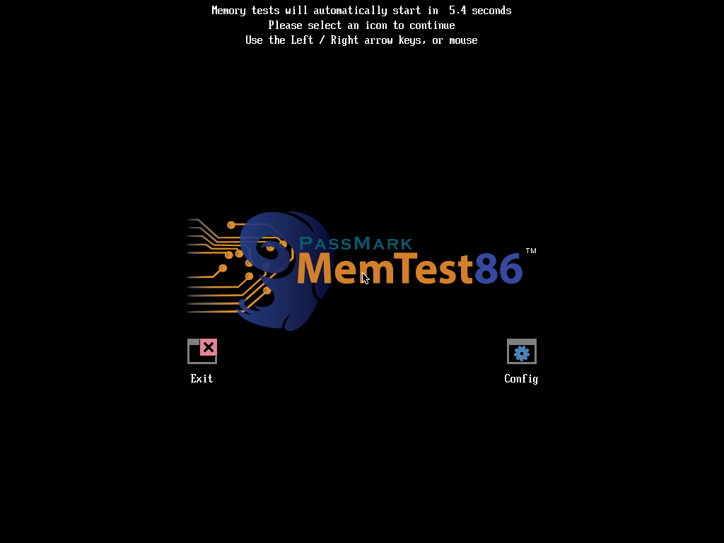 MemTest86 Screenshot - Spash Screen